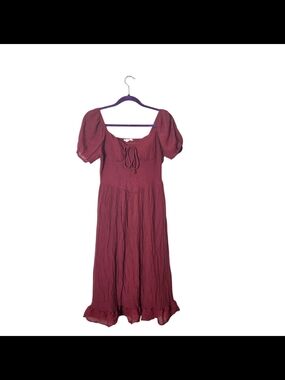 Second Generation Milkmaid Midi Dress M Red Drop Waist Renaissance Cottagecore
